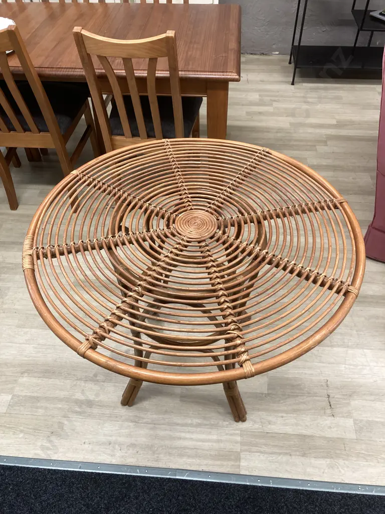 Cane Table With A Round Top. 72 x 91cm Image 1++